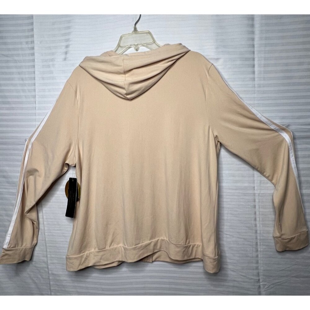 feathers Beige Hoodie & Legging Set with White Side Stripes - Picture 3 of 16